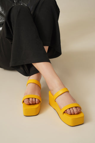 Double Strap Slide Chunky Platform Sandals - Hasten Fashion