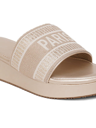 Paris Flatform Slide Sandals - Hasten Fashion
