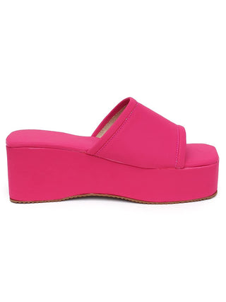 Retro Style Candy Pink Platform Heels - Hasten Fashion