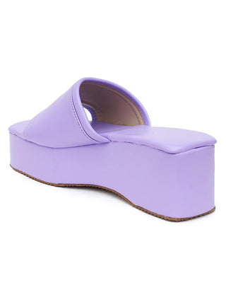 Retro Style Purple Platform Heels - Hasten Fashion