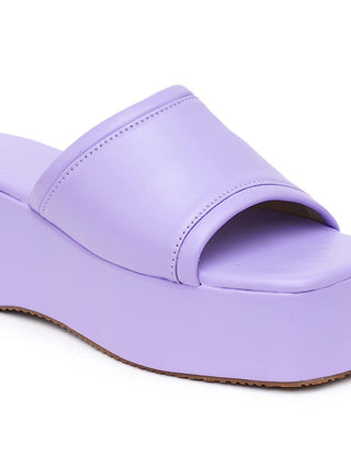 Retro Style Purple Platform Heels - Hasten Fashion