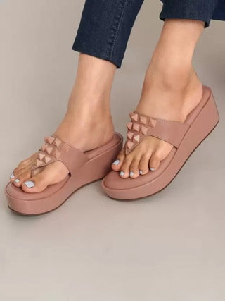 Studded Decor Chunky Heeled Sandals - Hasten Fashion
