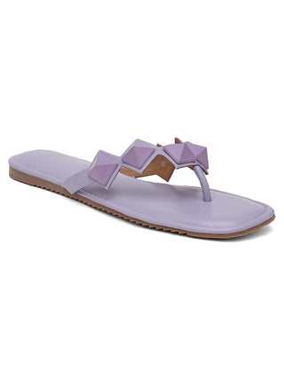 Studded Slip on Open Toe Cute Flat Sandals - Hasten Fashion