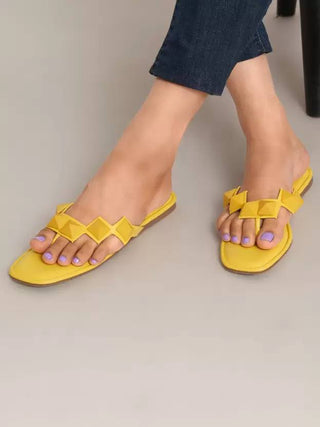 Studded Slip on Open Toe Cute Flat Sandals - Hasten Fashion