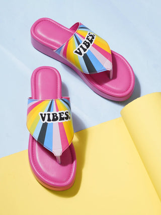 Vibe Urban Edge Hot Pink Flatform Heels - Hasten Fashion