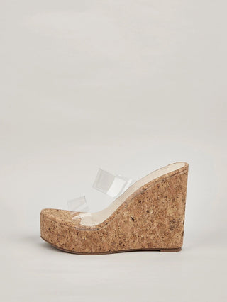 Wedge Heel Summer Sandals With Thick Sole And Transparent Strap - Hasten Fashion