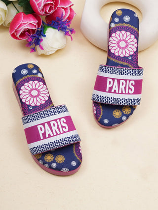 Purple Flatform Slide Sandals - Hasten Fashion